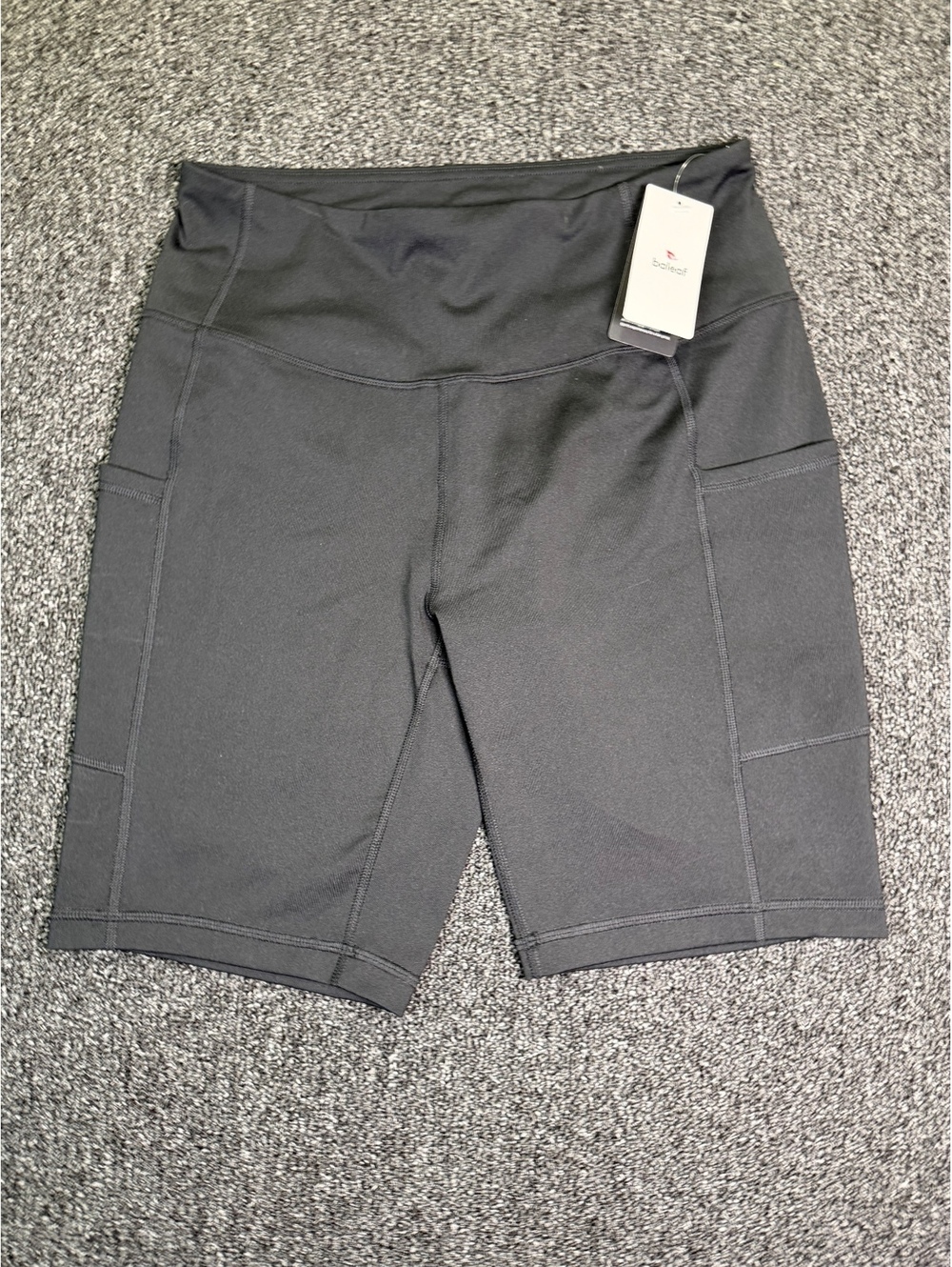 NWT Baleaf Women's Black Mid-Length Athletic Shorts with Pockets, Size M